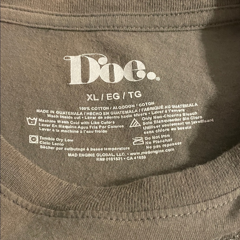 Doe - Gray Graphic T-Shirt with Mushroom Design - Picture 5 of 5